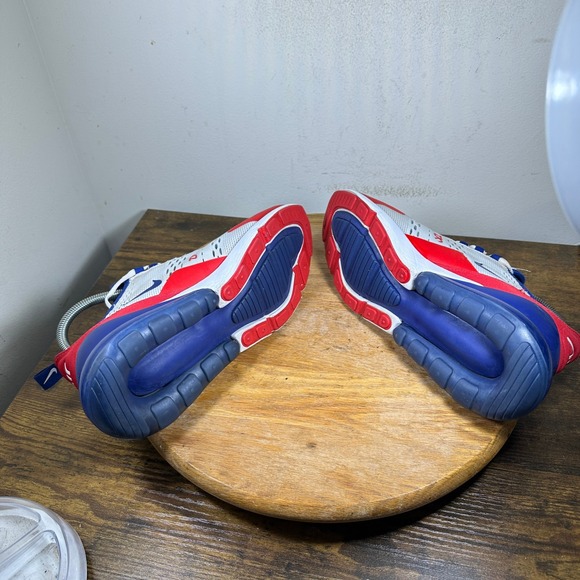 Nike Air Max 270 CW5855-100 White Red Blue Athletic Shoes Size 8 - Picture 4 of 8